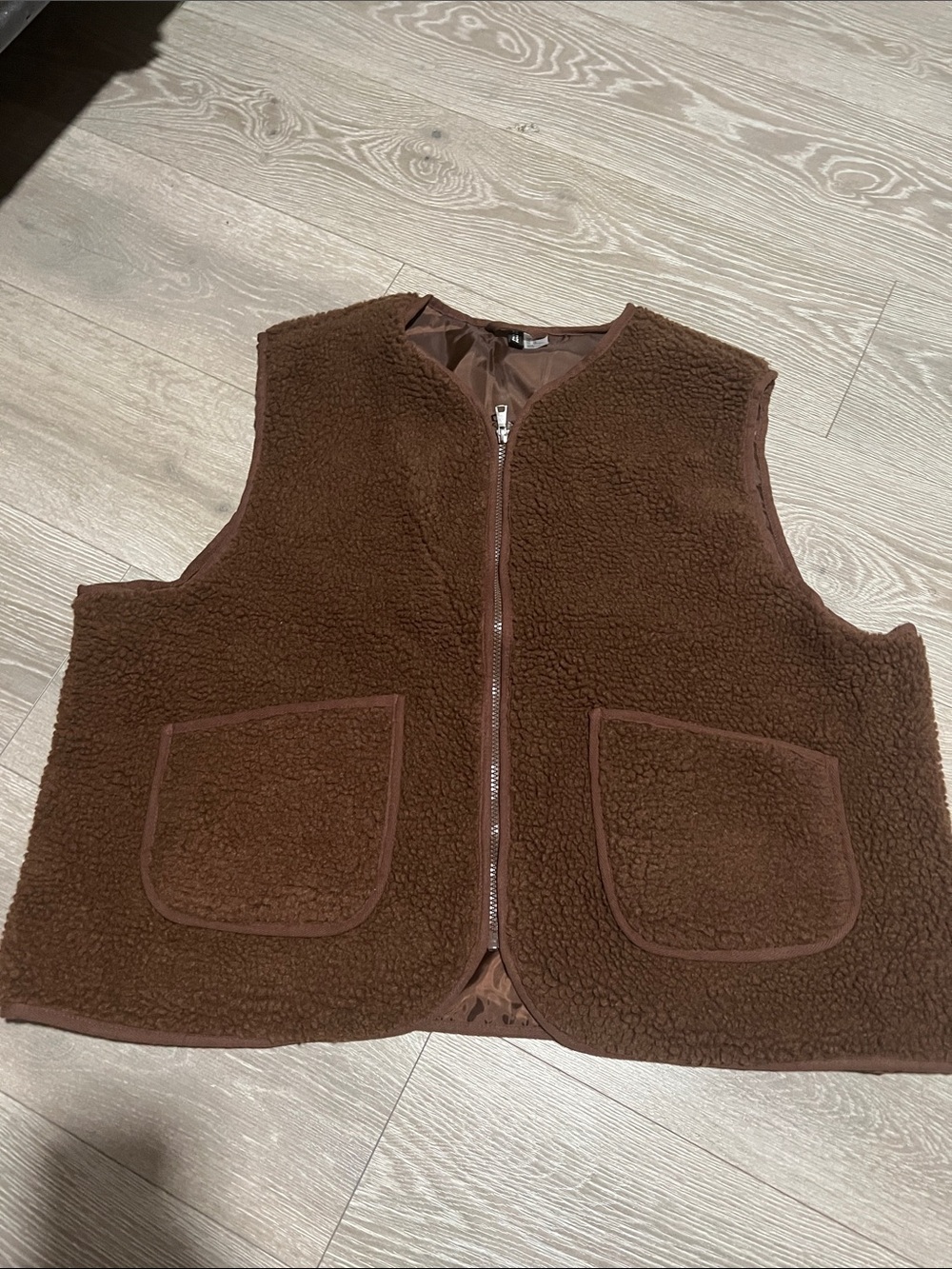 H&M Chocolate Brown Sherpa Vest